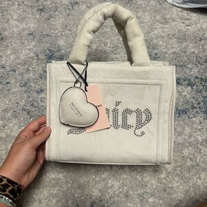 NWT Juicy Couture Velour Extra Spender Mini Tote Angel